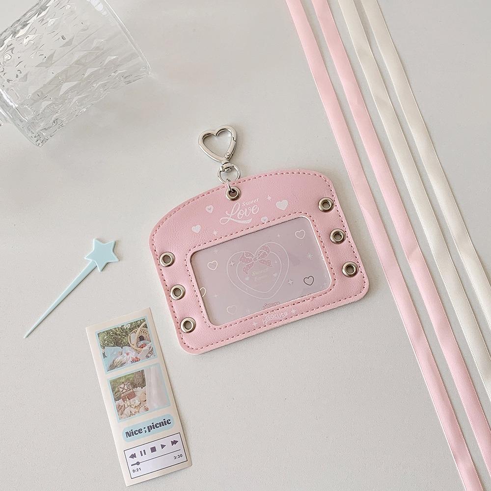 PU Card Cover Photo Photocard Frame DIY Ballet Ribbon Idol Card Display Protector  Card Decor