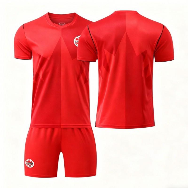 

2627 World Cup Canada Home No. 19 Alfonso Jersey 10 Davis Children s Football Uniform Set 16#