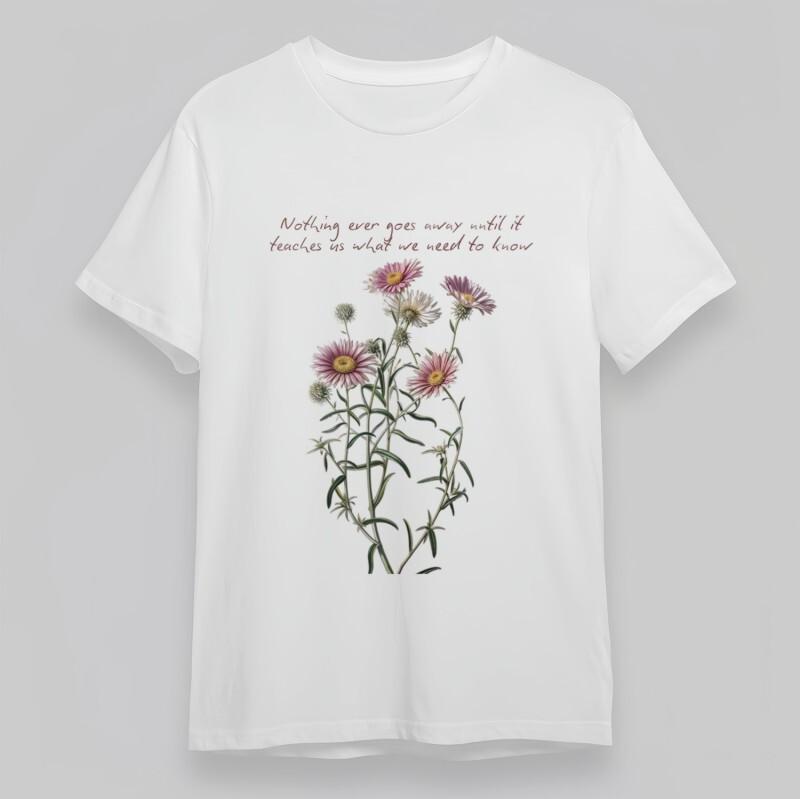 

Women s Plus Size T-Shirt Inspirational Quote With Pink Purple Floral Cotton Tee S