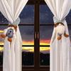 Christmas Curved Hat Faceless Doll Curtain Buckle Couple Doll Curtain Hug Living Room Bedroom Decoration Props