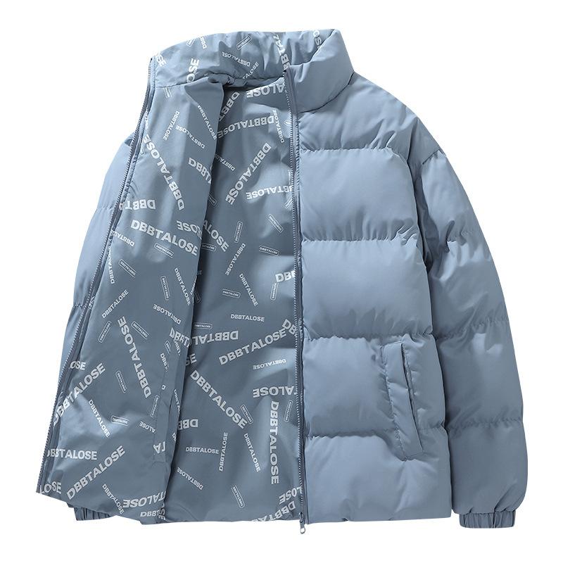 Minimalist Style Men's Casual Cotton Jacket Solid    Color Slim-Fit Winter Daily Warm