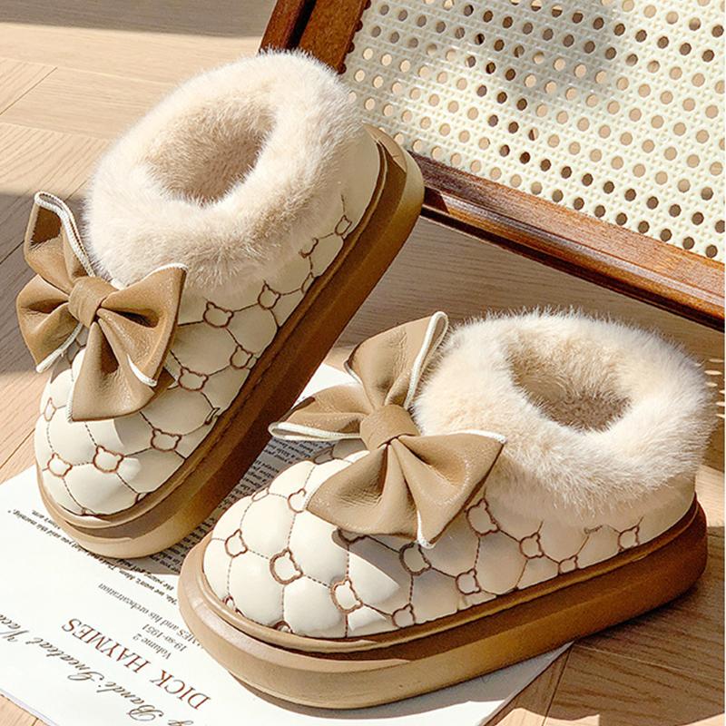 Women Snow Boots for Cute Butterfly Fluffy Botas Autumn Print Bear Thick Bottom Platform Boots Outdoor Comfort Warm Cottom Shoes