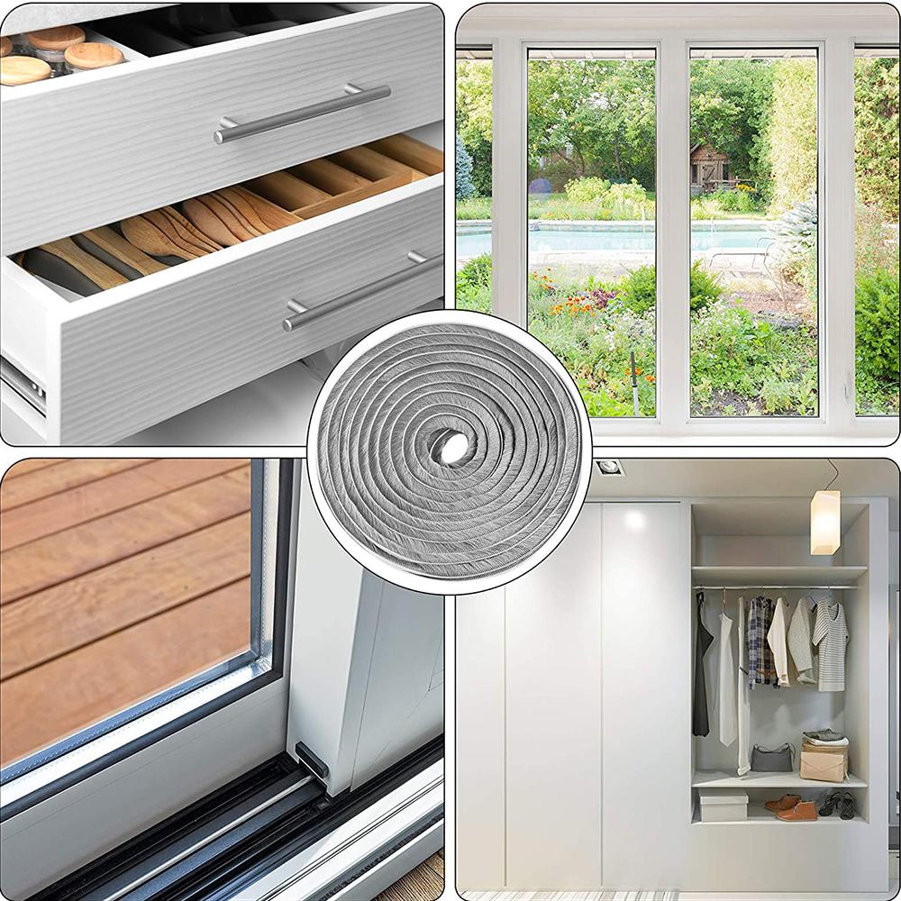 10M Okenní těsnicí páska kartáč samolepicí těsnění proti povětrnostním vlivům dveřní lišta zvukotěsná prachotěsná těsnicí páska proti povětrnostním vlivům