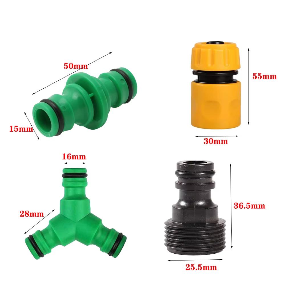 Y-Type Garden Watering Hose Fitting Adapter Extender Kit ABS Quick Coupling 1/2” Inner And Outer Thread for Hose