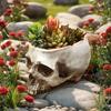 Modern Miniature Skull Resin Planter Unique Skull Shape Halloween Flower Pot for Air Plant And Small Greeneries Display