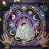 Sun Moon Pattern Astrology Tablecloth Altars Cloth Square Divinations Card Table Cloth Witchcrafts Deck Cloth