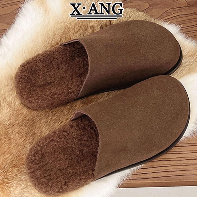 Cattle velvet children's thick-soled bag head slippers women wear autumn and winter new cotton slippers fluffy shoes