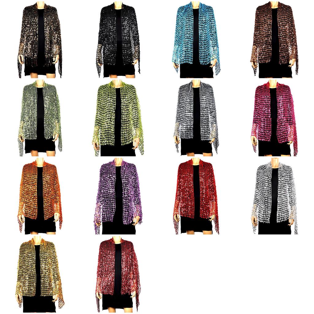 Eleganter Pailletten-Schal für Abendkleid Schimmernde Damenmode Stola 1920er Jahre Stil Schulterwickel für Kleider