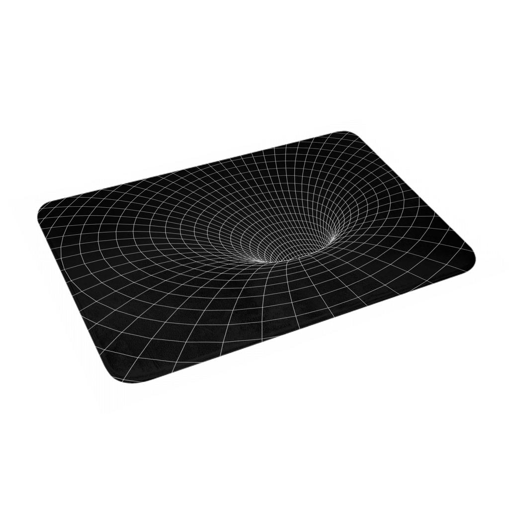 Grid Wormhole Floor Door Kitchen Bath Mat Anti-Slip Indoor Geometric 3D Vortex Doormat Living Room Entrance Rug Carpet Footpad