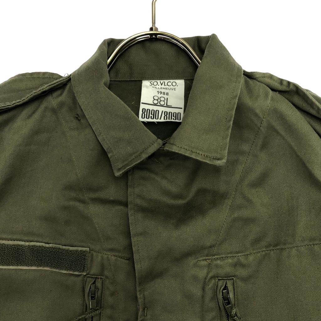 FRENCH ARMY 80s vintage Military jacket 88L Khaki Men's Used