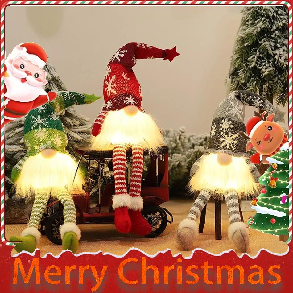 Christmas Gnome Faceless Doll Glowing Ornaments Night Light Merry Christmas Home Holiday Decorations Child New Year Xmas Gift
