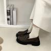 2025 Autumn British Retro Style Single Shoes Small Leather Shoes Feel Platform Loafers Doudou Shoes Early Autumn Black Women's Shoes
