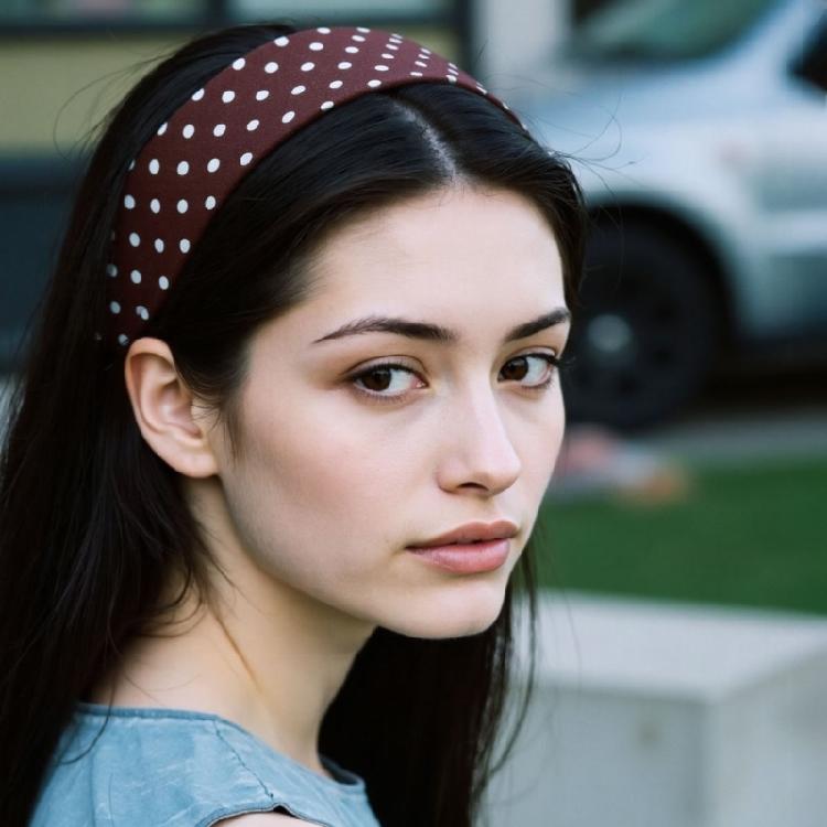 Fascia Multifunzionale per Capelli da Yoga, Copricapo alla Moda, Design a Pois Rotondi, Tessuto Elastico, Accessorio per Capelli, Multicolore
