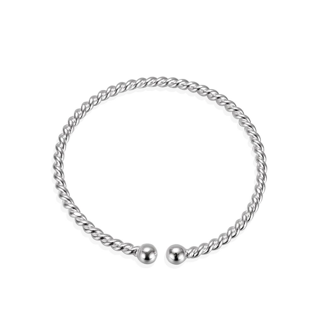 Nowa bransoletka z koralików z drutu skręcanego Otwierana Modna bransoletka osobowości Hurtowa biżuteria srebrna Prezent na urodziny