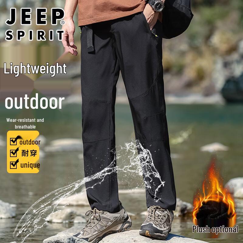 JEEP SPIRIT Men s Autumn/Winter Outdoor Straight-Leg Cargo Pants 6XL
