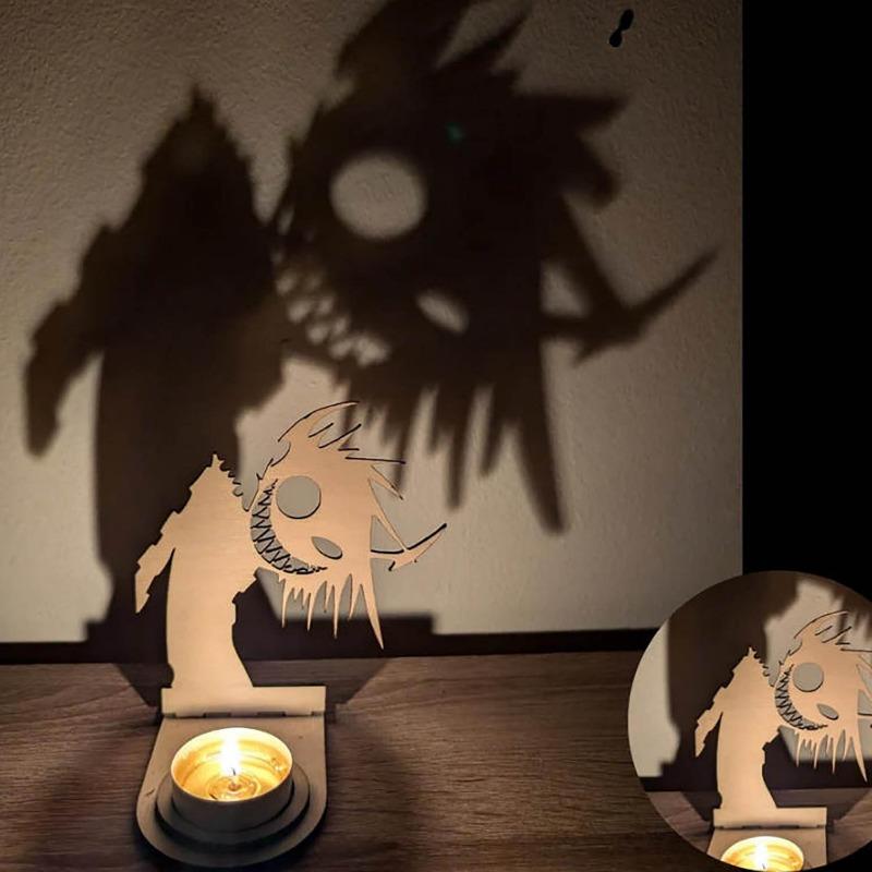 Wooden Crafts Ghost Candles Ghost Horror Halloween Party Decoration Home Living Room Ornament