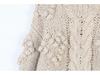 Handmade Chunky Cable Knit Wool Sweater - Heart Pattern Loose Fit