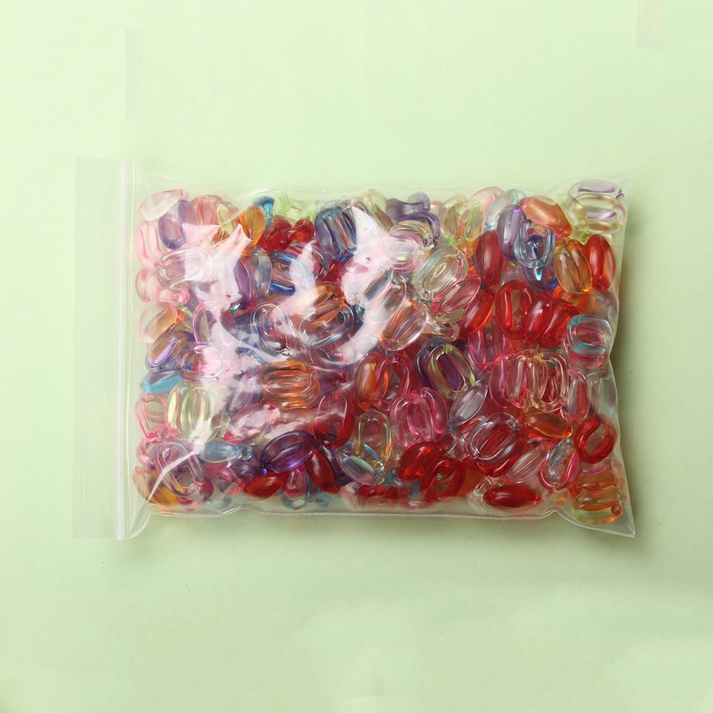 Clear Jewelry Making O Shape Chain Beads Solid Color 300Pcs 11*16mm DIY For Fashion  Beads