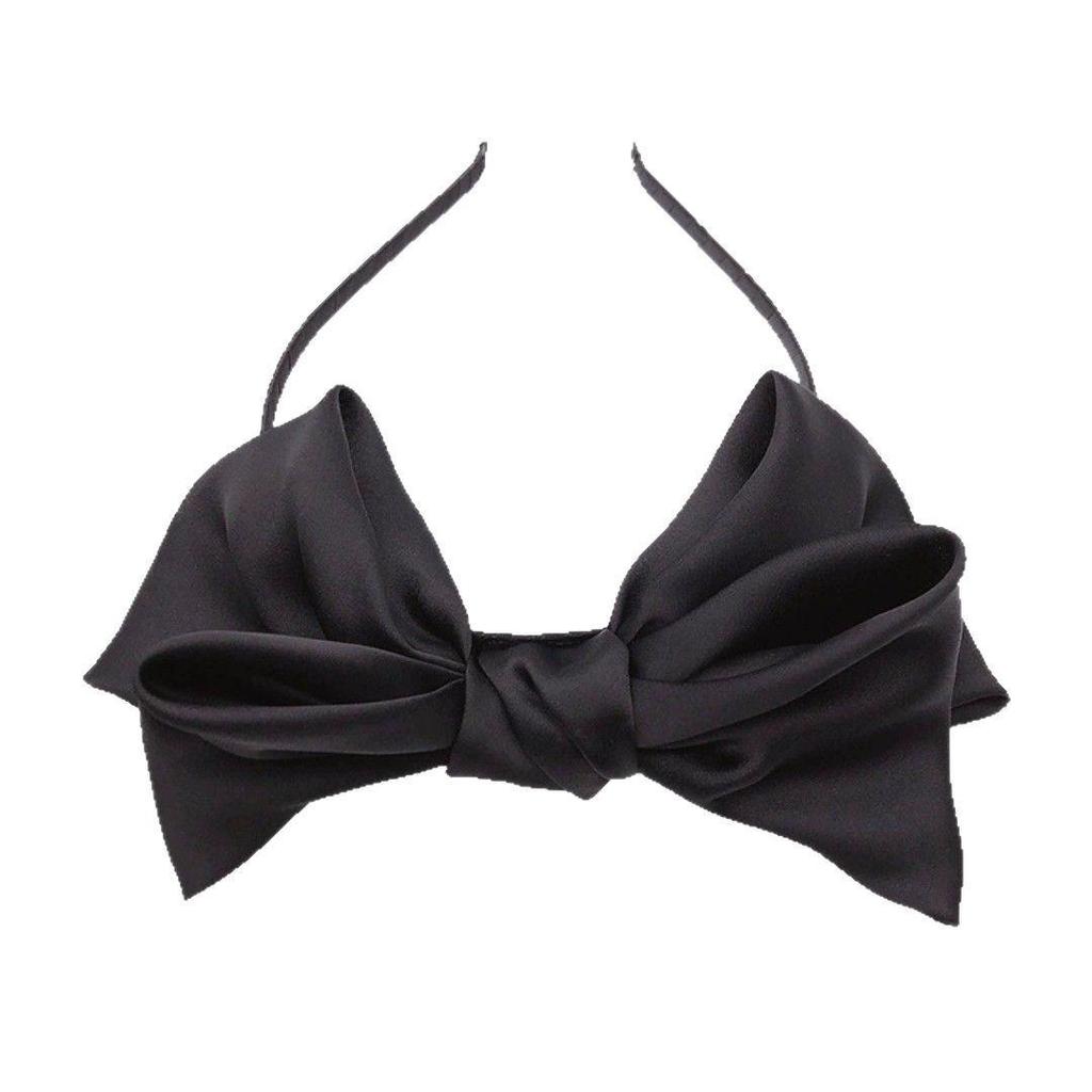 Elegantes schwarzes Schleifen-Stirnband: Süßes, niedliches und hochwertiges Haaraccessoire für Frauen