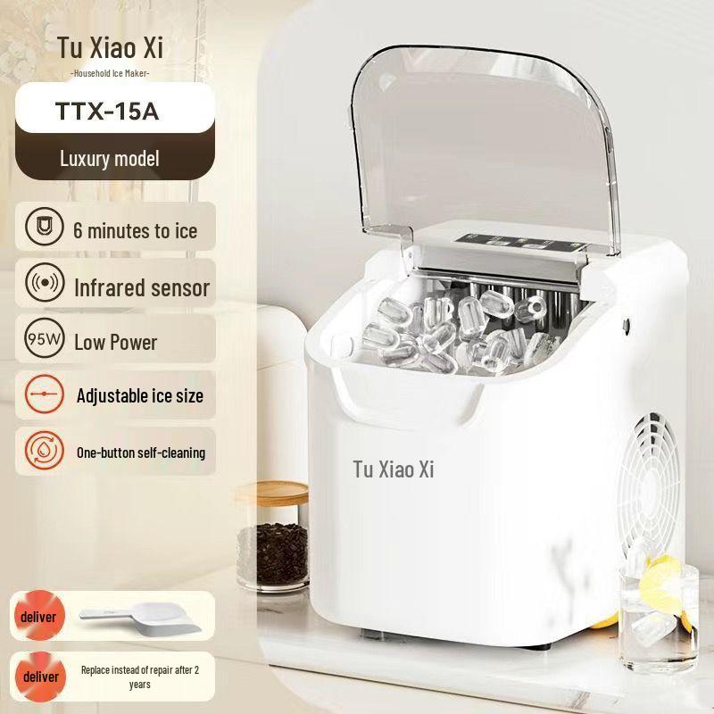 Compact Low-Power Portable Ice Cube Maker for Home or Dorm