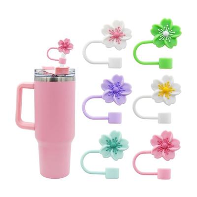 10mm/0.4in Bloemen Vorm Rietdeksel Compatibel met Stanley 30&40 Oz Tumbler Zachte Siliconen Bloemen Rietdeksel Rietdeksel