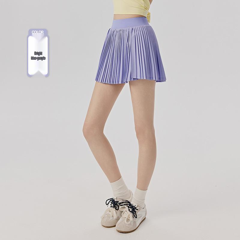 Damen Hochtaillierter Fake-Zweiteiler Plissierter Tennisrock mit Taschen