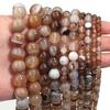 Natural Stone Beads Light Brown Stripe Agate Round Loose Bead For Jewelry Making DIY Bracelet Necklace Accessories 4/6/8/10/12mm
