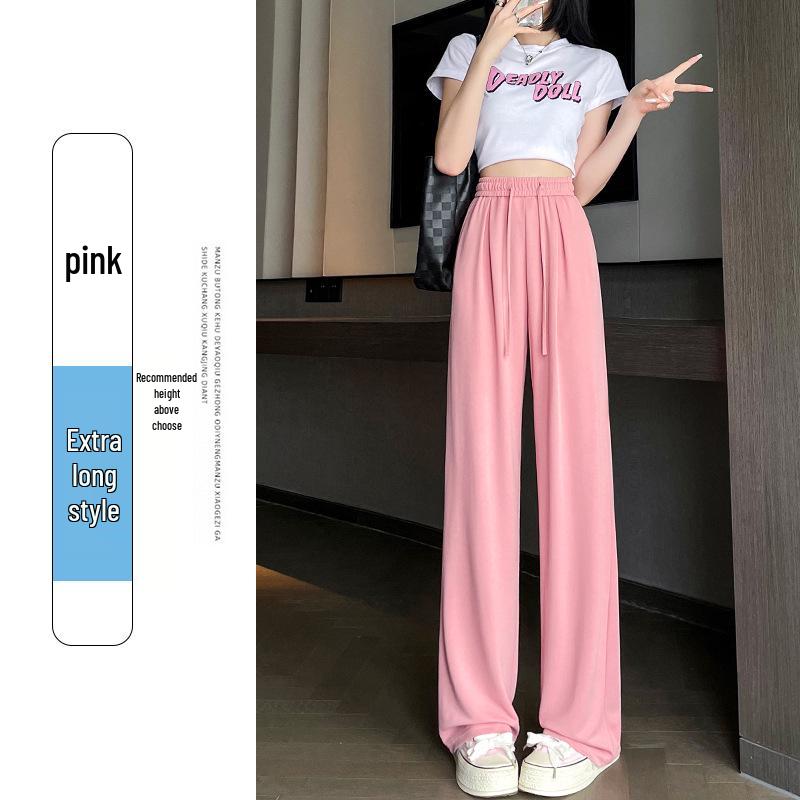 Women's High-Waist Straight-Leg Pants - European Cotton Velvet, Slimming and Drapey for Spring and Autumn 2025