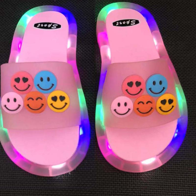 Buy 2022 Light Up Slippers Children LED Kids Slippers Baby Bathroom Sandals Kids Shoes for Girl