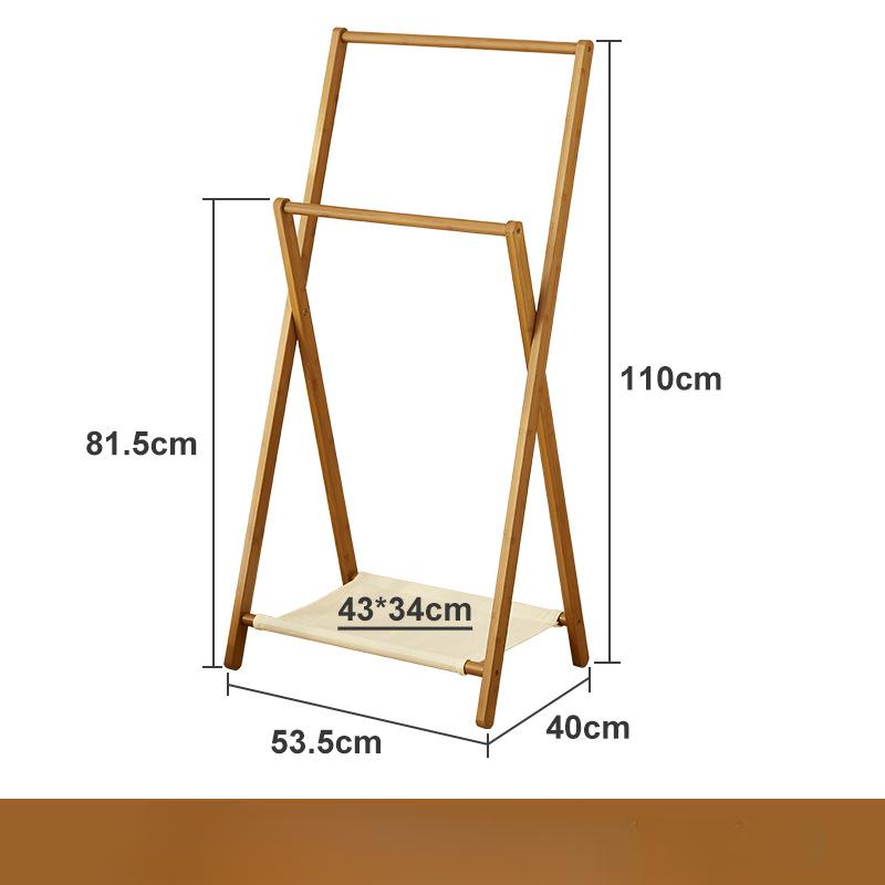 Bamboo Clothing Rack Double Hanging Rods Storage Shelf Small Dress up Wardrobe Organizer Open Closet for Costumes