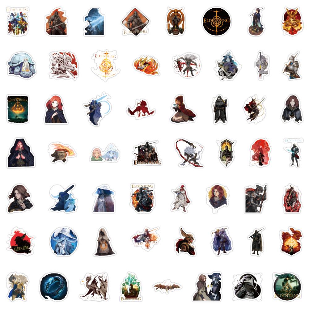 

55 Elden Ring Cartoon Stickers: Waterproof Decorations for Planner, Water Bottle, Computer