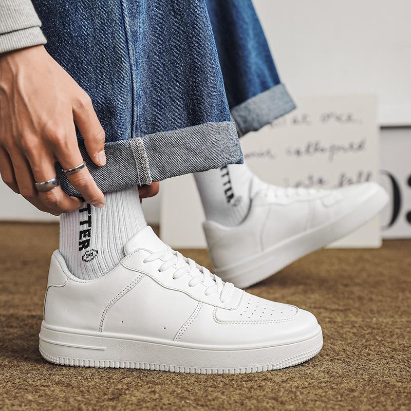 Herrenschuhe Studenten-Trendschuhe Kleine weiße Schuhe Flache Schuhe Trend vielseitige lässige weiße Schuhe Herren-Sportschuhe Air Force One