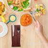Geantă Simplă din Piele PU pentru Depozitarea Tacâmurilor pentru Restaurant Furculiță Cuțit Ustensil Camping Bețișoare Organizer pentru Ustensile de Grătar