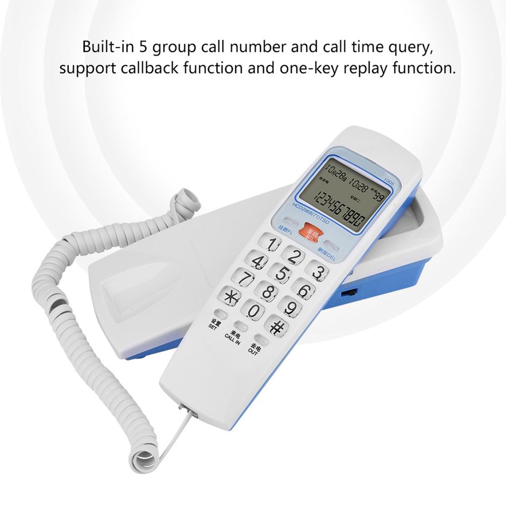FSK DTMF Caller ID Telephone Corded Phone Desk Put Landline Fashion Extension Telephone for Home