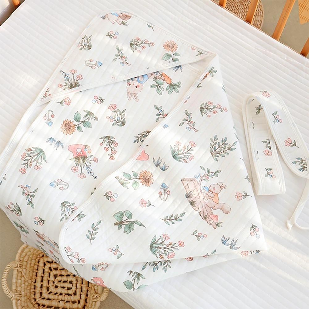 Cartoon Infant Strappy Blanket Air Filter Cotton Newborn Blanket Wraps  Outdoor
