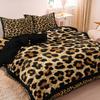 3Pcs Heart Leopard Print Premium Duvet Cover,Animal Print Made Of Soft Breathable Fabric,Home Decoration For Home And Dorm Use