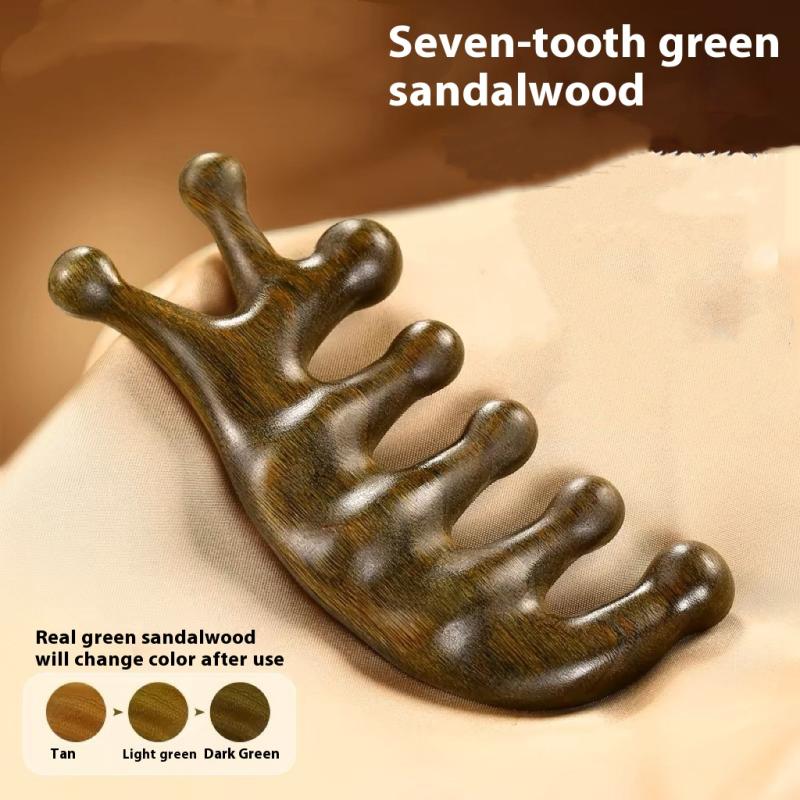 

Меридианная массажная расческа с пятью зубцами, китайская расческа для акупунктурной головы, кровообращение, сандаловое дерево, меридианная расческа для головы