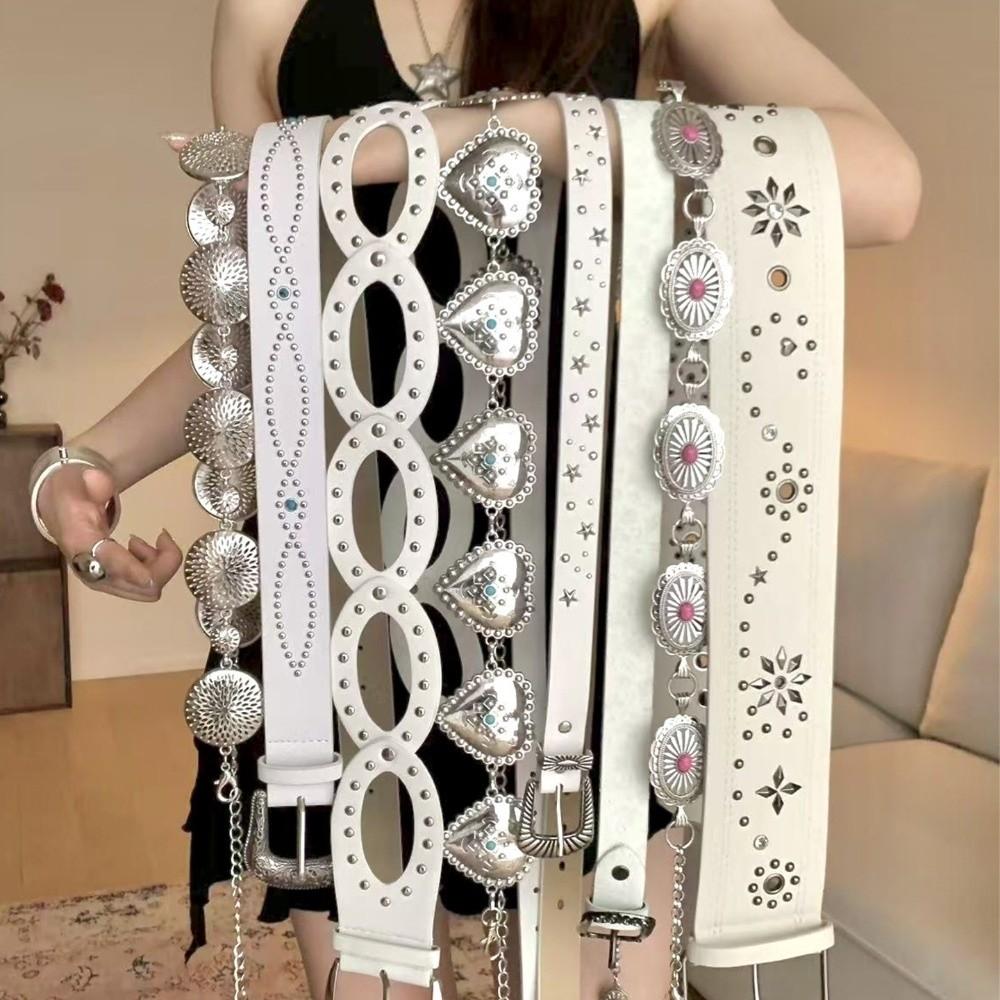 Skirt Styling Punk Dress Belt PU Rivet Belt Fashion Vintage Women's Belt  Jeans Accessories