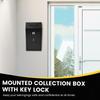 Wall Mounted Mail Box Metal Donation Box with Practical Slot Lock and Key Safe Reliable Cash Drop Box for Home Office Outdoor