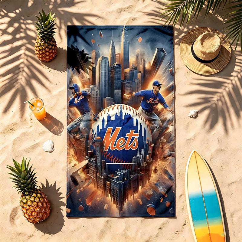 New York Mets (5) Asciugamano da Spiaggia Resistente alla Sabbia Morbido e Confortevole Adatto per Piscina Campeggio Yoga e Immersioni Un Viaggio