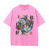 2026 Mens Japanese Style Koi Fish Carp Printed Crew Neck Tee 100 Pure Cotton Loose Fit Soft Breathable Short Sleeve Daily Walkin