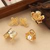 Pearl Flower Ring 2026 Summer New High-end Retro Personalized Light Luxury Jewelry Versatile Three-dimensional Jewelry Women