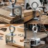 Adjustable C Clamp Stainless Steel Square Pipe Clip Eye Bolt Heavy Duty Fixed Holder Hardware Fasteners Rigging Work Bench