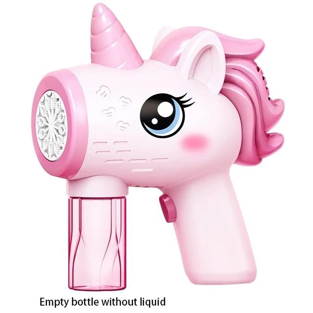 Einhorn Kinder Elektrische Seifenblasenpistole, Spielzeug Seifenblasenmaschine, Automatischer Seifenbläser Mit Lichtern, Outdoor Party Spiele, Kinder G