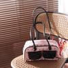 Sweet Bow Ribbon Shoulder Bag Korean Style Y2k Armpit Bag Trendy French Stick Underarm Bag  Handbag