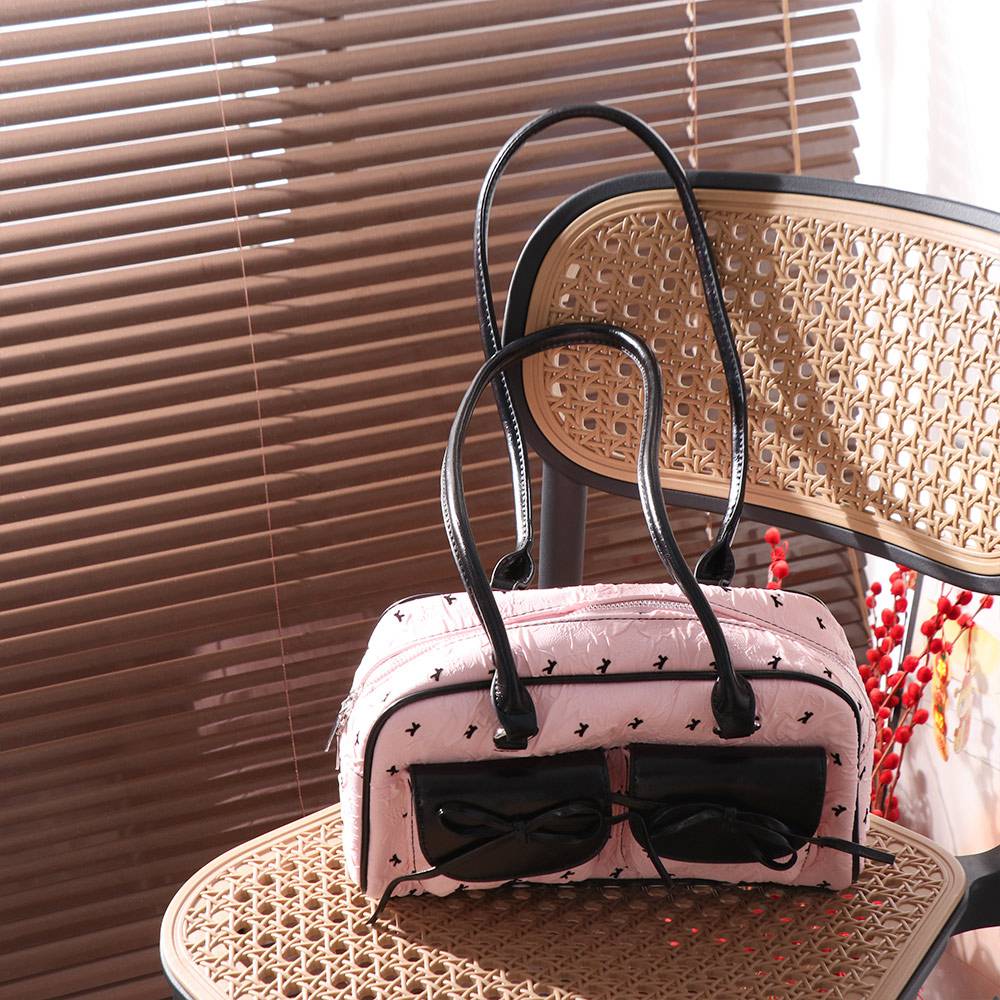 Sweet Bow Ribbon Shoulder Bag Korean Style Y2k Armpit Bag Trendy French Stick Underarm Bag Handbag