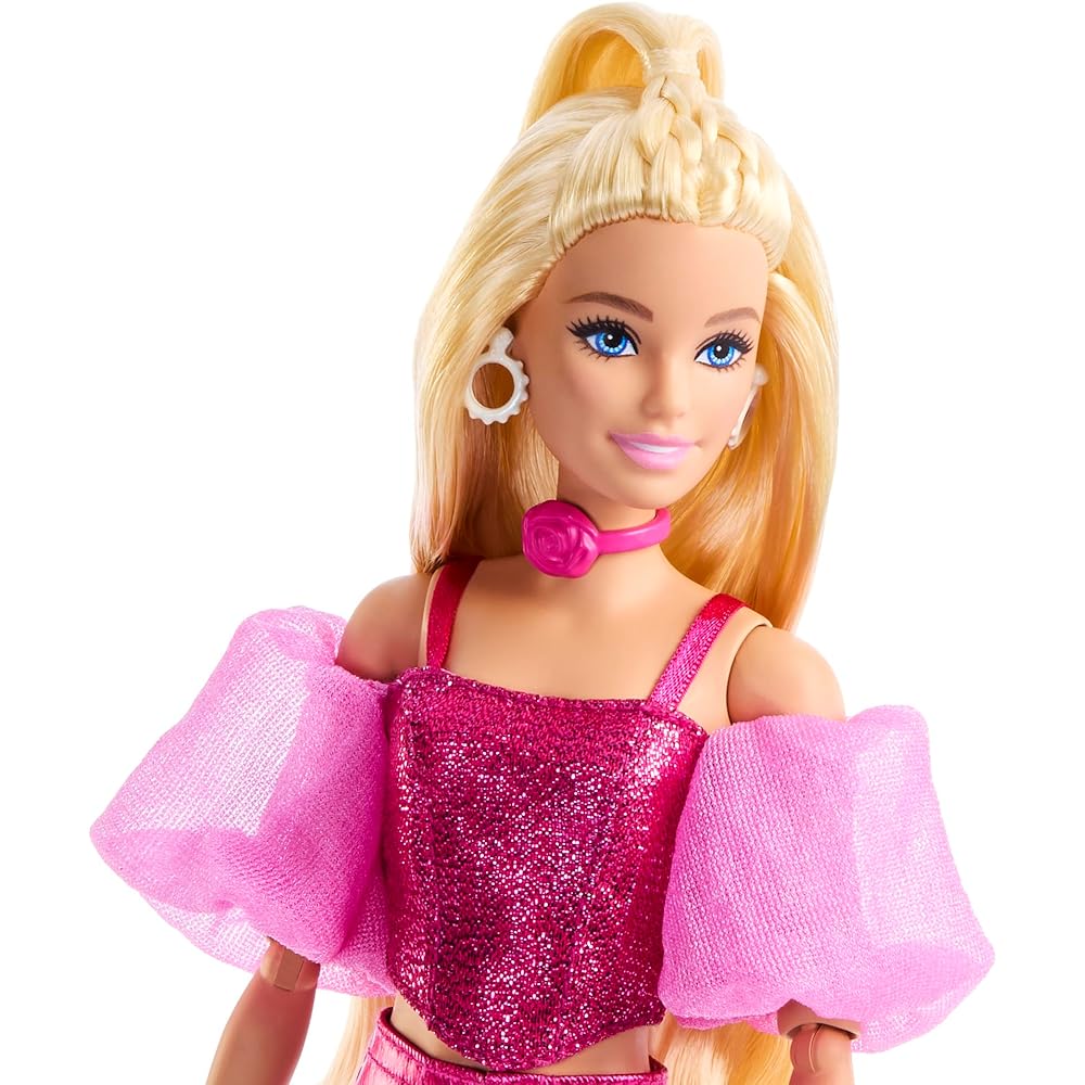 Barbie Deluxe Style Pink Doll Outfit Set with Pants for Role Play Ages 4 and Up