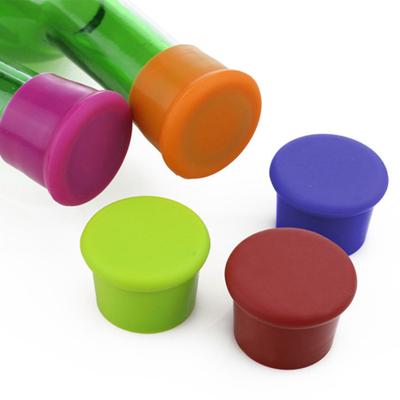 Reusable Solid Color Silicone Wine Beer Beverage Bottle Sealer Cap Cover Stopper