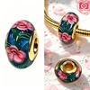 New Exquisite 925 Silver Colored Glass Beads Flowers Murano Bead Charms Fit DIY Bracelet Jewelry Fine Gift for Women