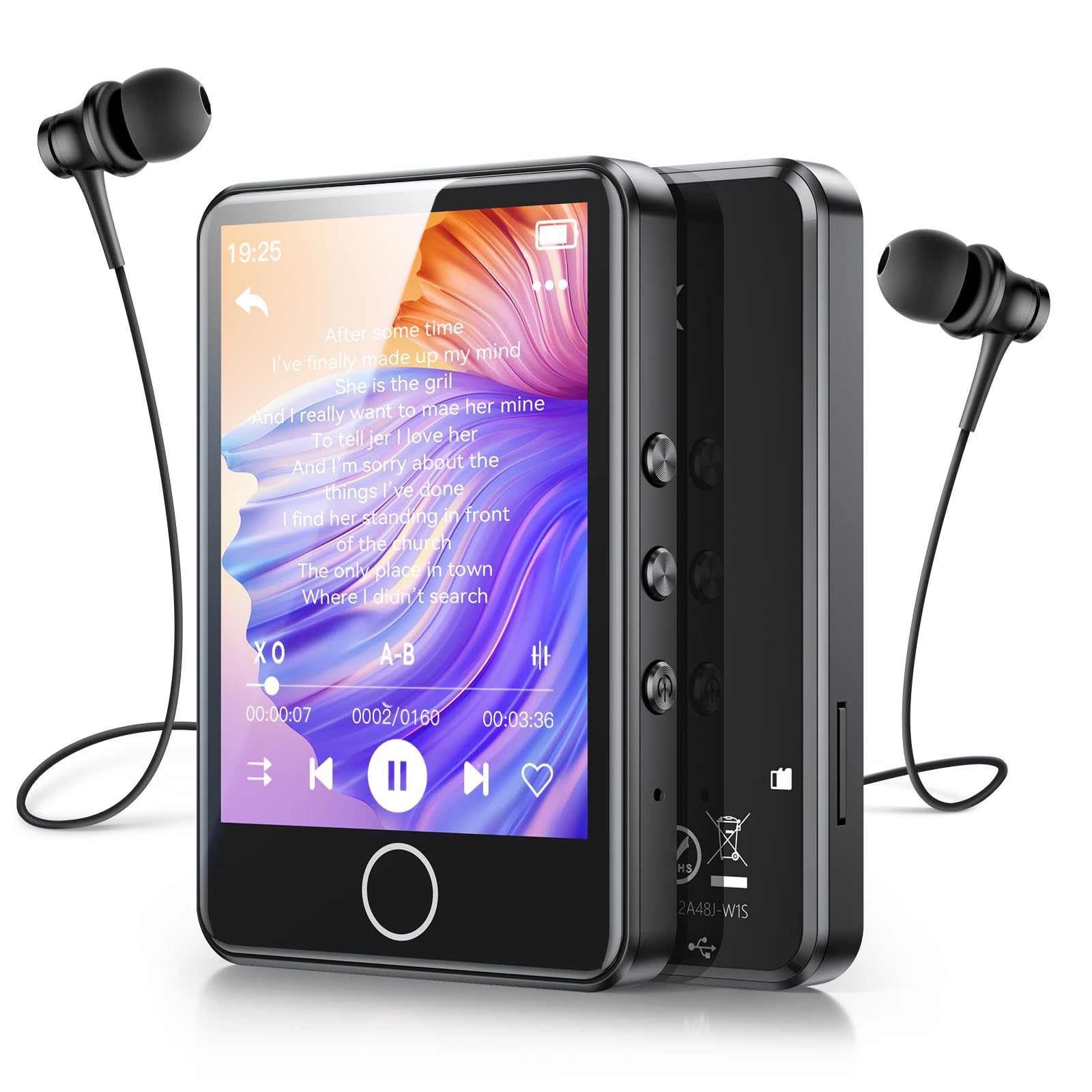 

in AGPTEK MP3 touch Bluetooth HiFi music TF card expandable up to FM protective case Japanese manual PSE gift present M1 [New 2024] player, built-in чорний